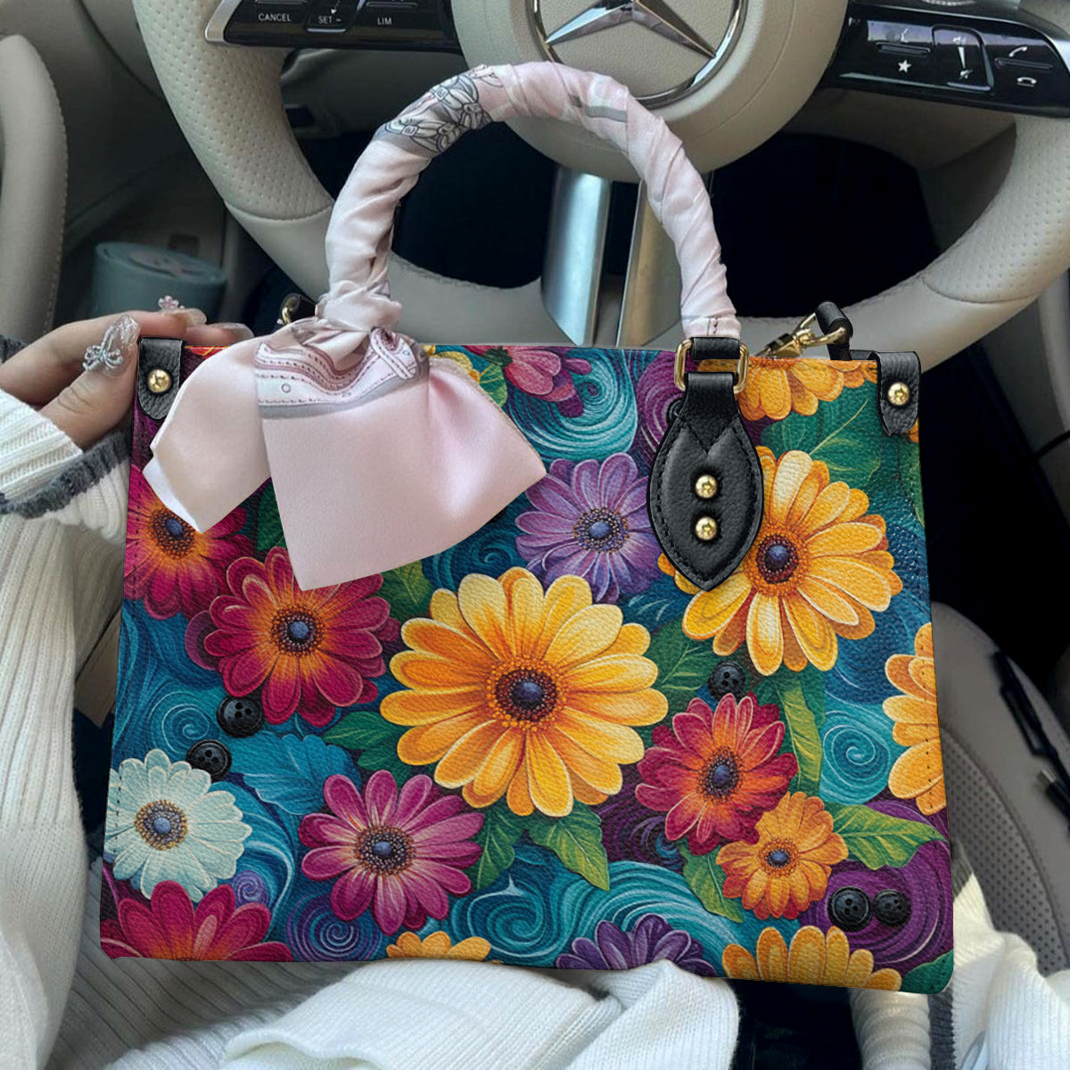 Shineful Leather Bag Blooming Whirl