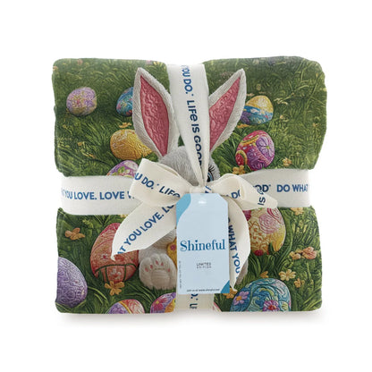 Couverture polaire brillante Lapin de Pâques