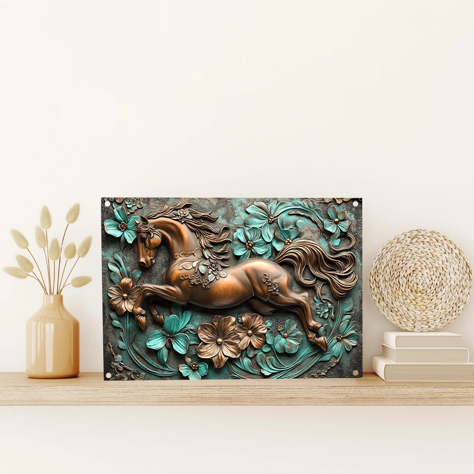 Shineful 2D Metal Sign Horse Galloping Grace