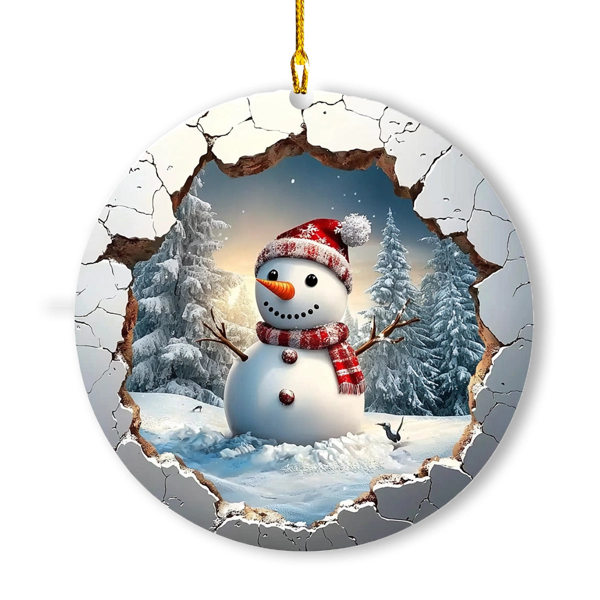 Shineful Acrylic Ornament Custom Photo Christmas Charming Snowman