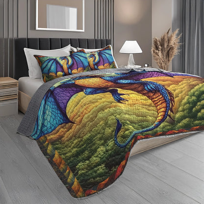 Shineful All Season Quilt 3-Piece Set - Dragon's Ascent