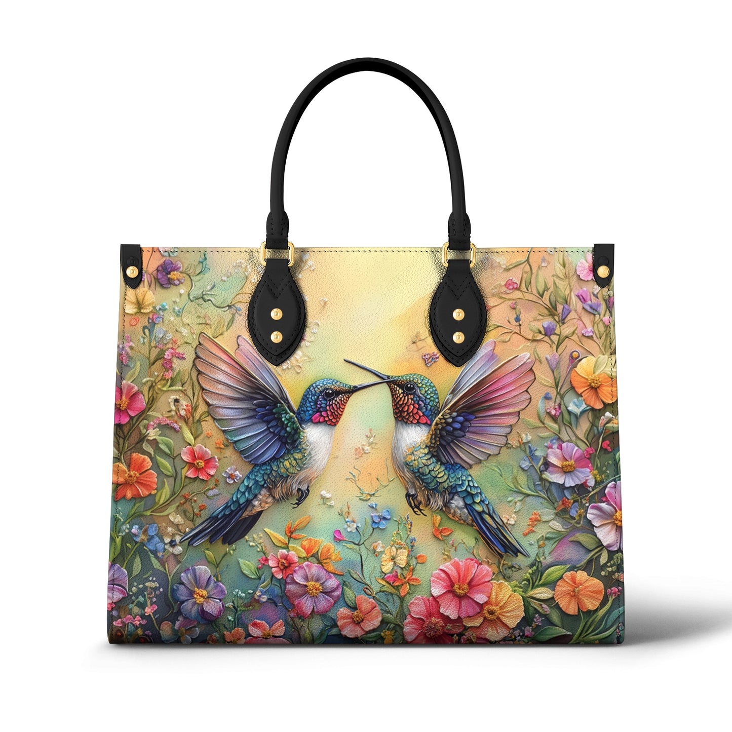 Glänzende Ledertasche Hummingbird Harmony