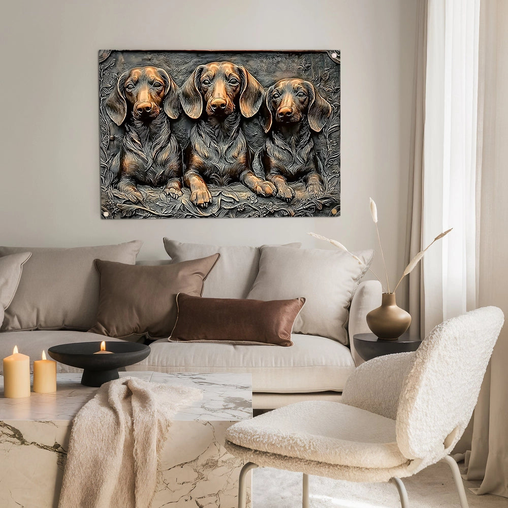 Shineful 2D Metal Sign Dachshund Trio