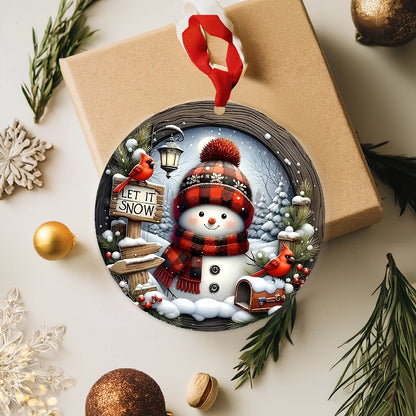 Shineful 2D Acrylic Ornament Cozy Snowman