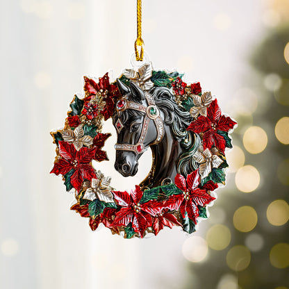 Shineful 2D Acrylic Ornament Poinsettia Majestic Horse Collection