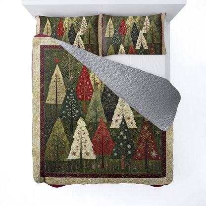 Shineful All Season Quilt 3-Piece Set Festive Forest