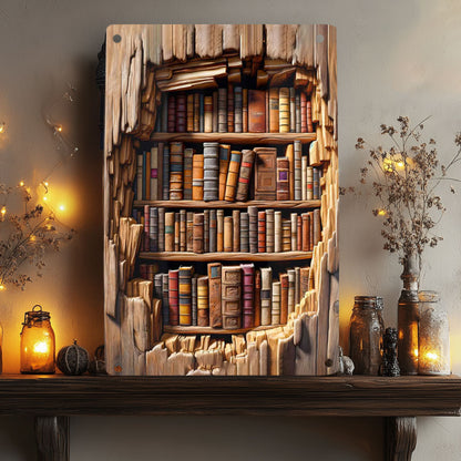 Shineful 2D Metal Sign Vintage Bookcase