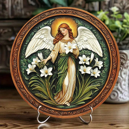 Shineful 2D Wooden Plaque, Hanging Decor, Door Sign Angelic Bloom