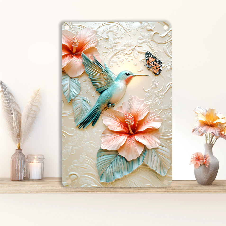 Shineful 2D Metal Sign Hummingbird Harmony