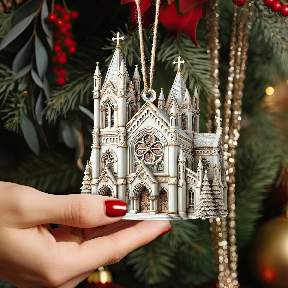 Shineful 2D Acrylic Ornament Cathedral Of Faith Christmas