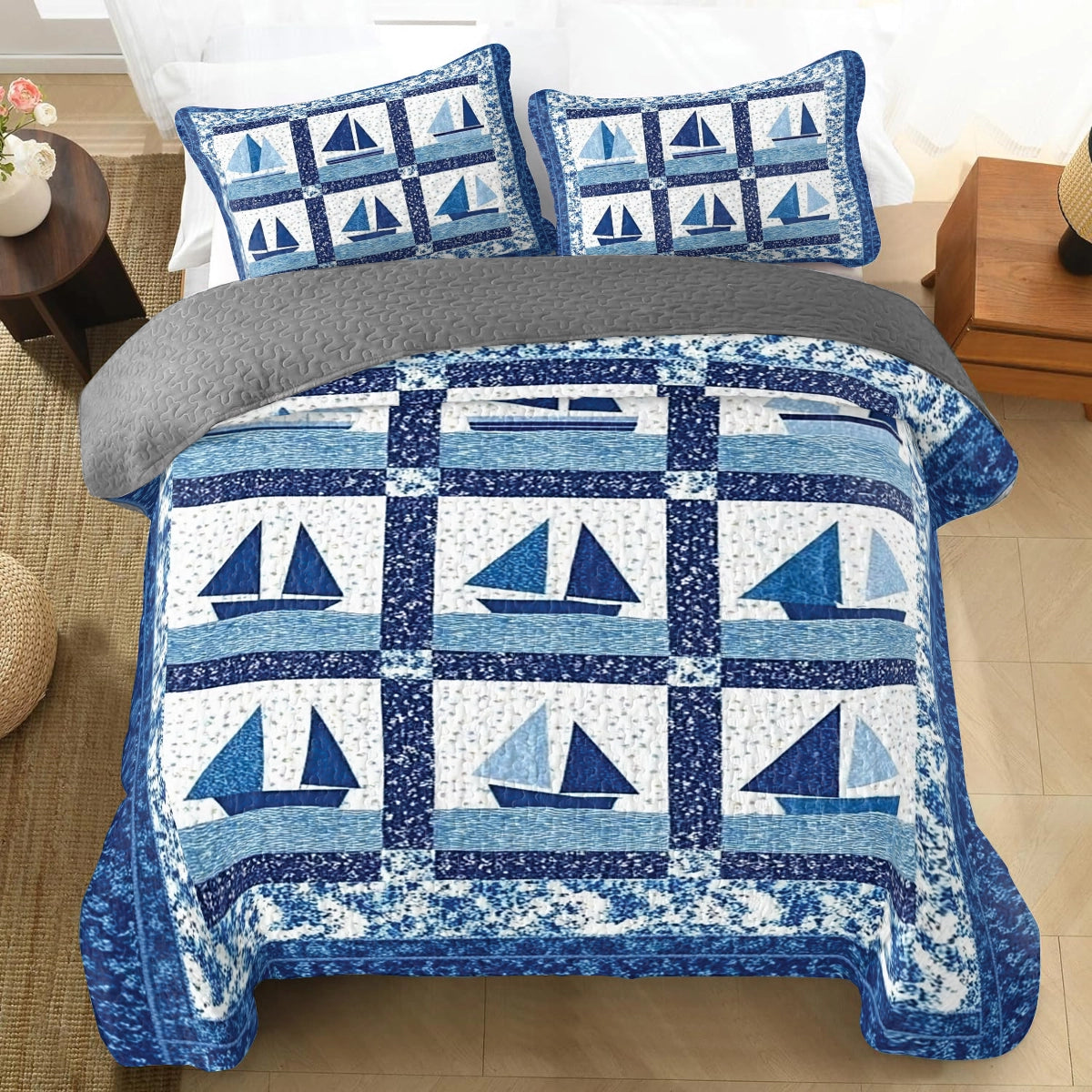 Shineful All Season Quilt 3-Piece Set - Sail Away