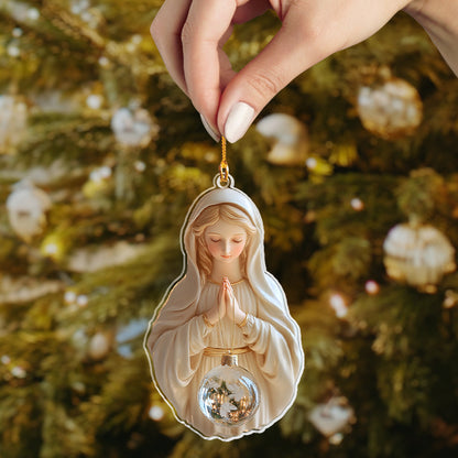 Glänzendes 2D-Ornament aus Acryl – Heilige Maria Weihnachten 