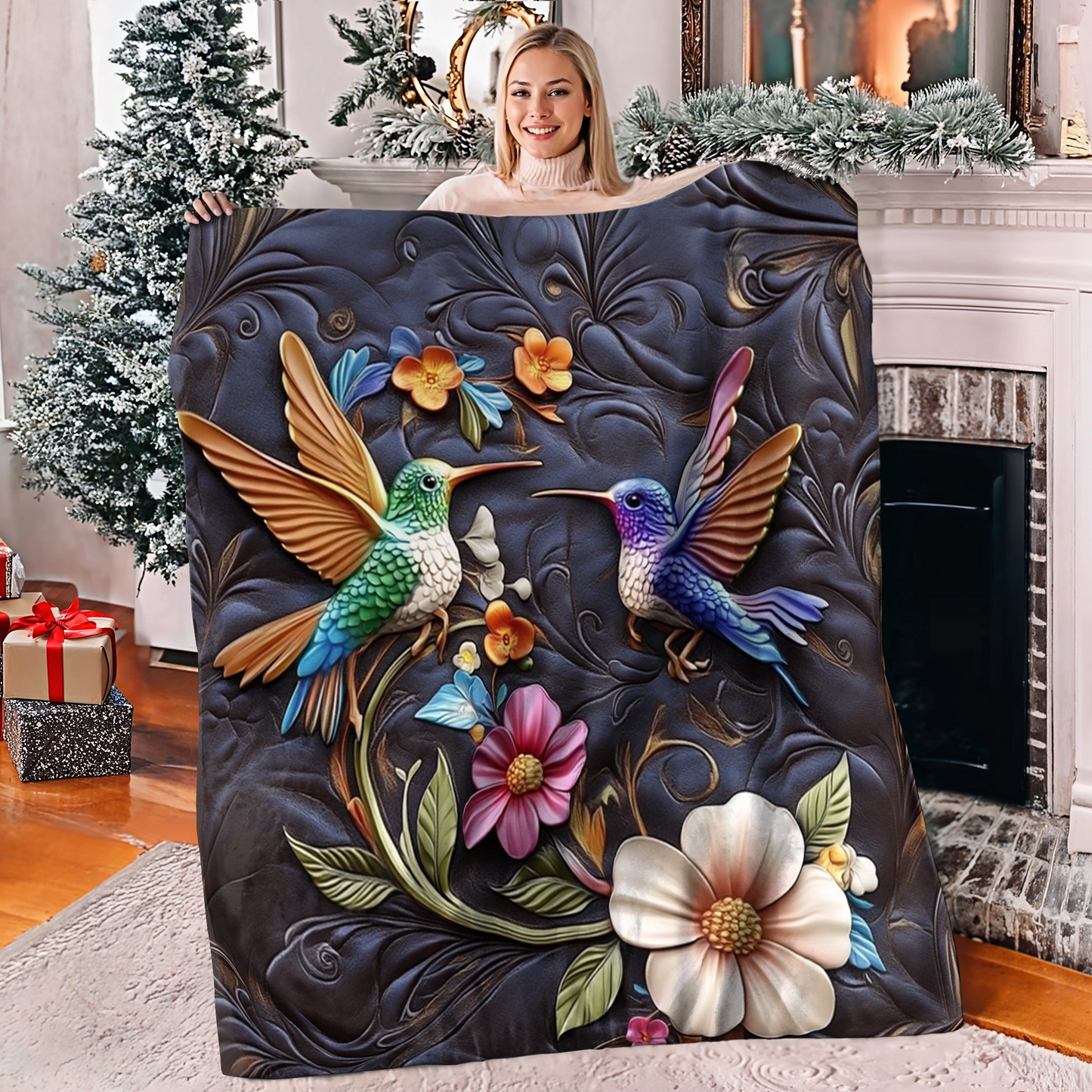 Shineful Fleece Blanket Hummingbird Dream