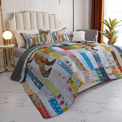 Shineful All Season Quilt 3-Piece Set Proud Dachshund