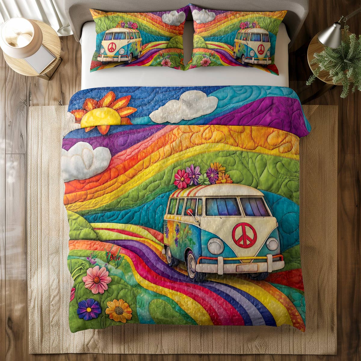 Shineful All Season Quilt 3-Piece Set Road to Rainbow