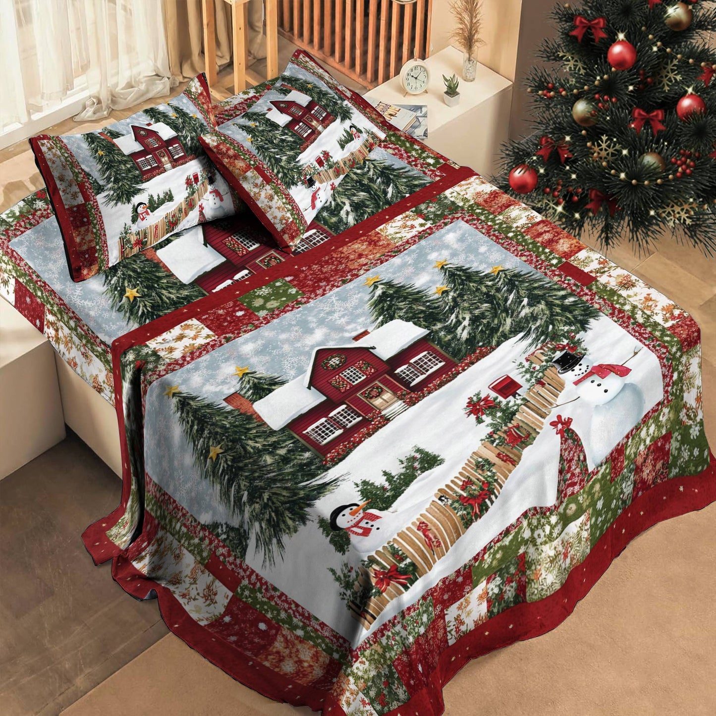 Shineful 4-Piece Bed Sheet Set Winter Dreams