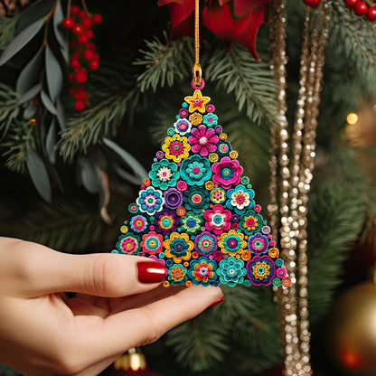 Shineful 2D Acrylic Ornament Crochet Christmas Tree