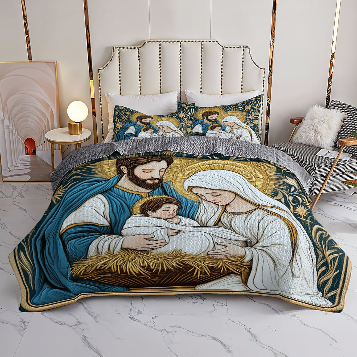 Shineful All Season Quilt 3-Piece Set The Holy Family