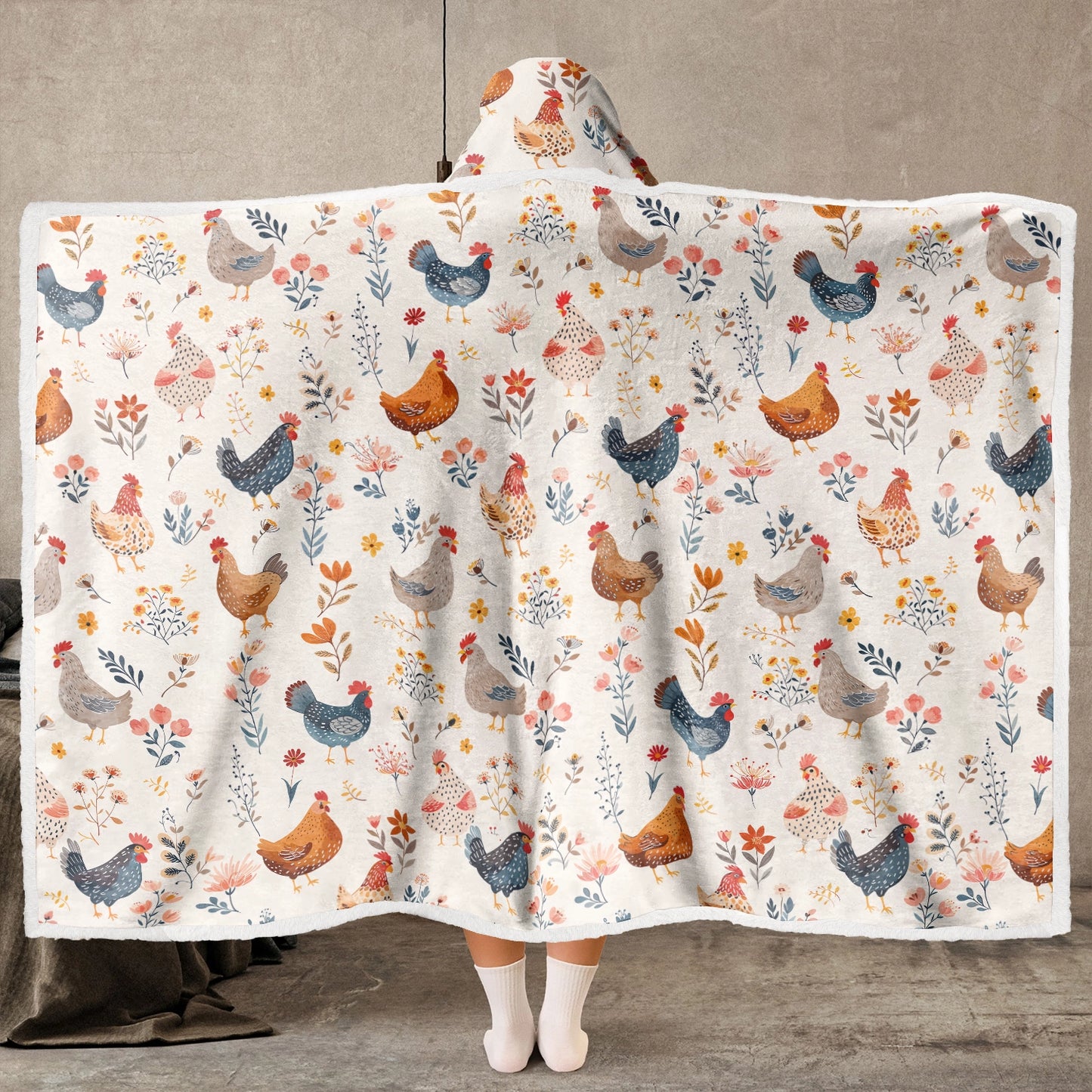 Couverture à capuche portable Shineful - Fleur de poulet