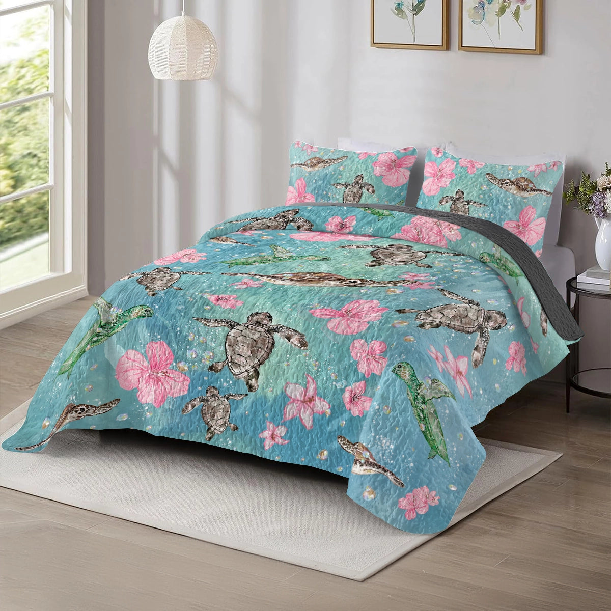 Shineful All Season Quilt 3-Piece Set - Sea Turtle Freedom