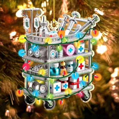 Shineful 2D Acrylic Ornament Merry Christmas Medical Cart