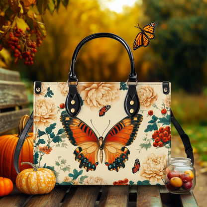 Shineful Leather Bag Enchanted Autumn Butterfly