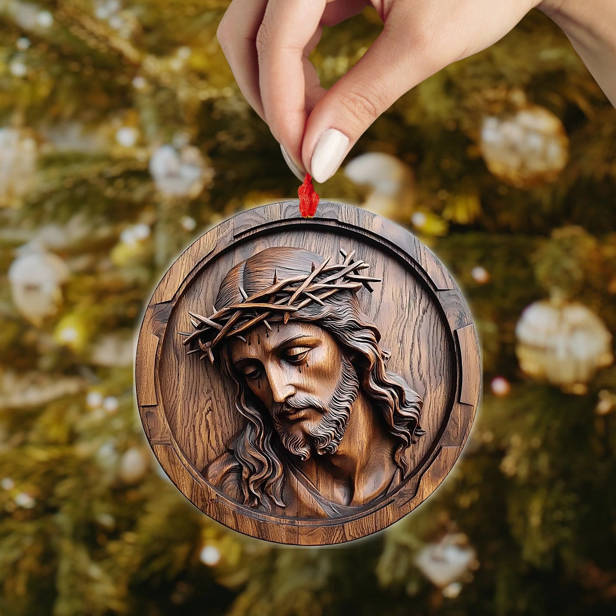 Glänzendes 2D Acryl Ornament Erlöser Relief Christus heilig