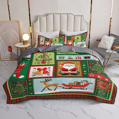 Shineful All Season Quilt 3-Piece Set Santa's Warm Wishes