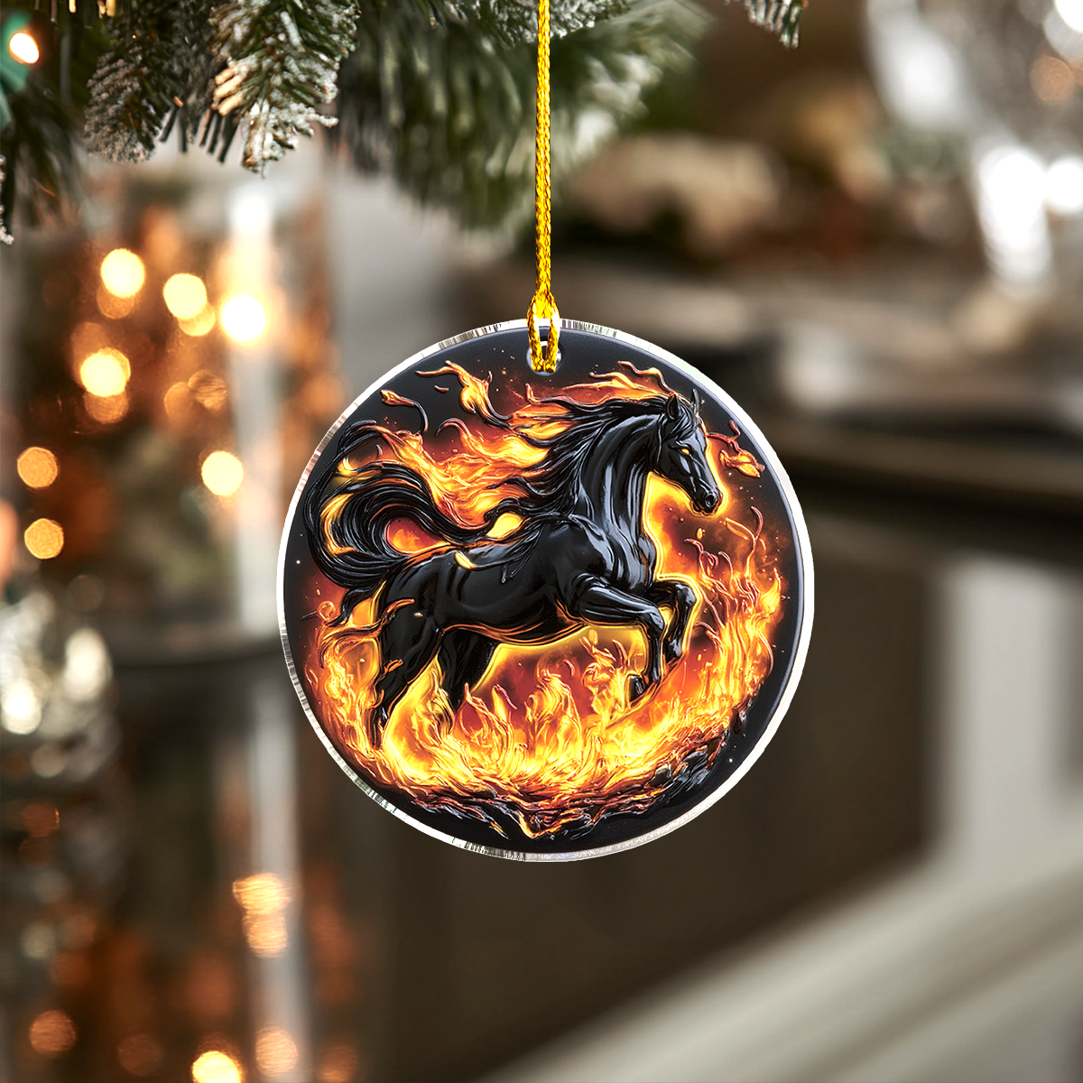 Shineful 2D Acrylic Ornament Blazing Fire Horse