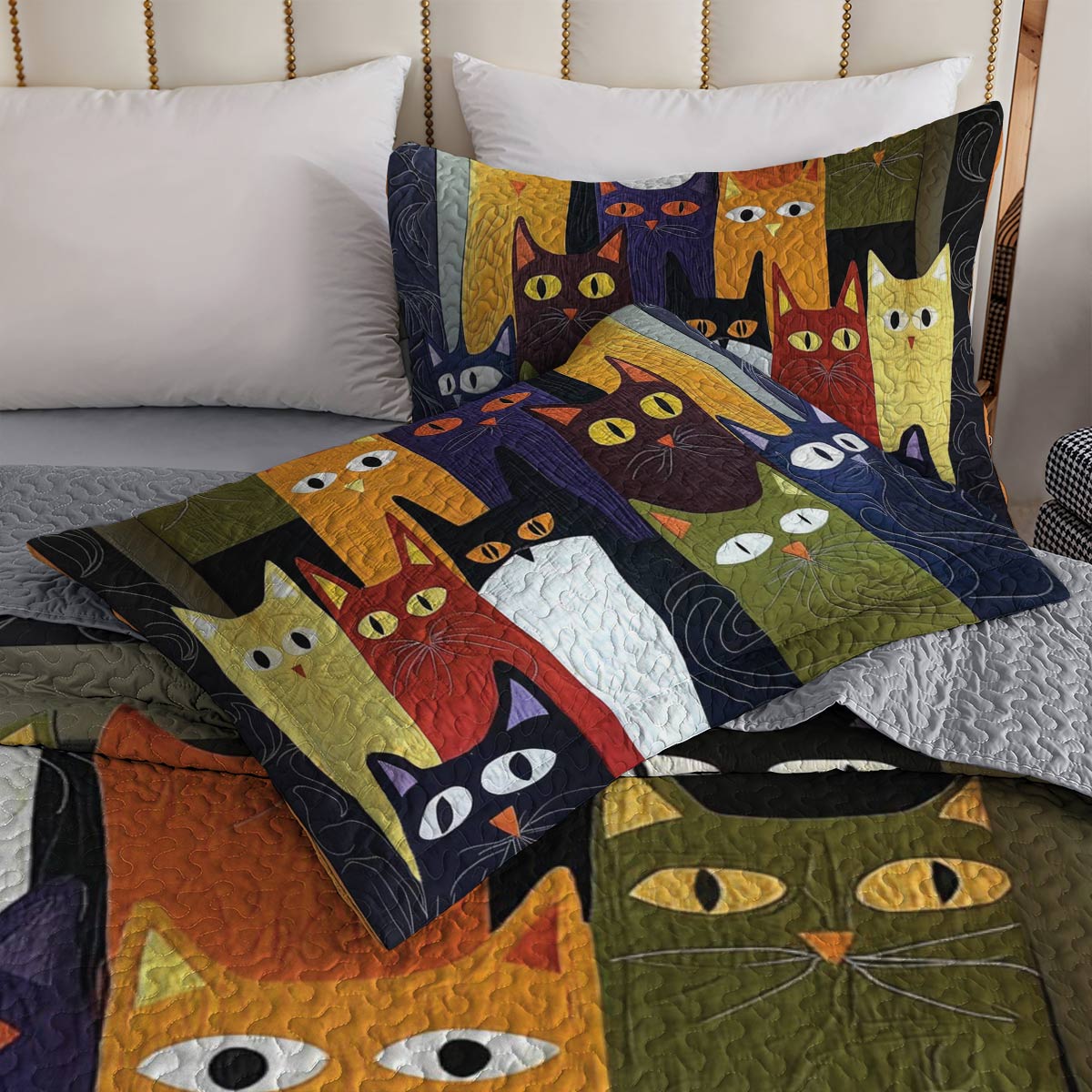 Shineful All Season Quilt 3-teiliges Set Whiskered Wonders 