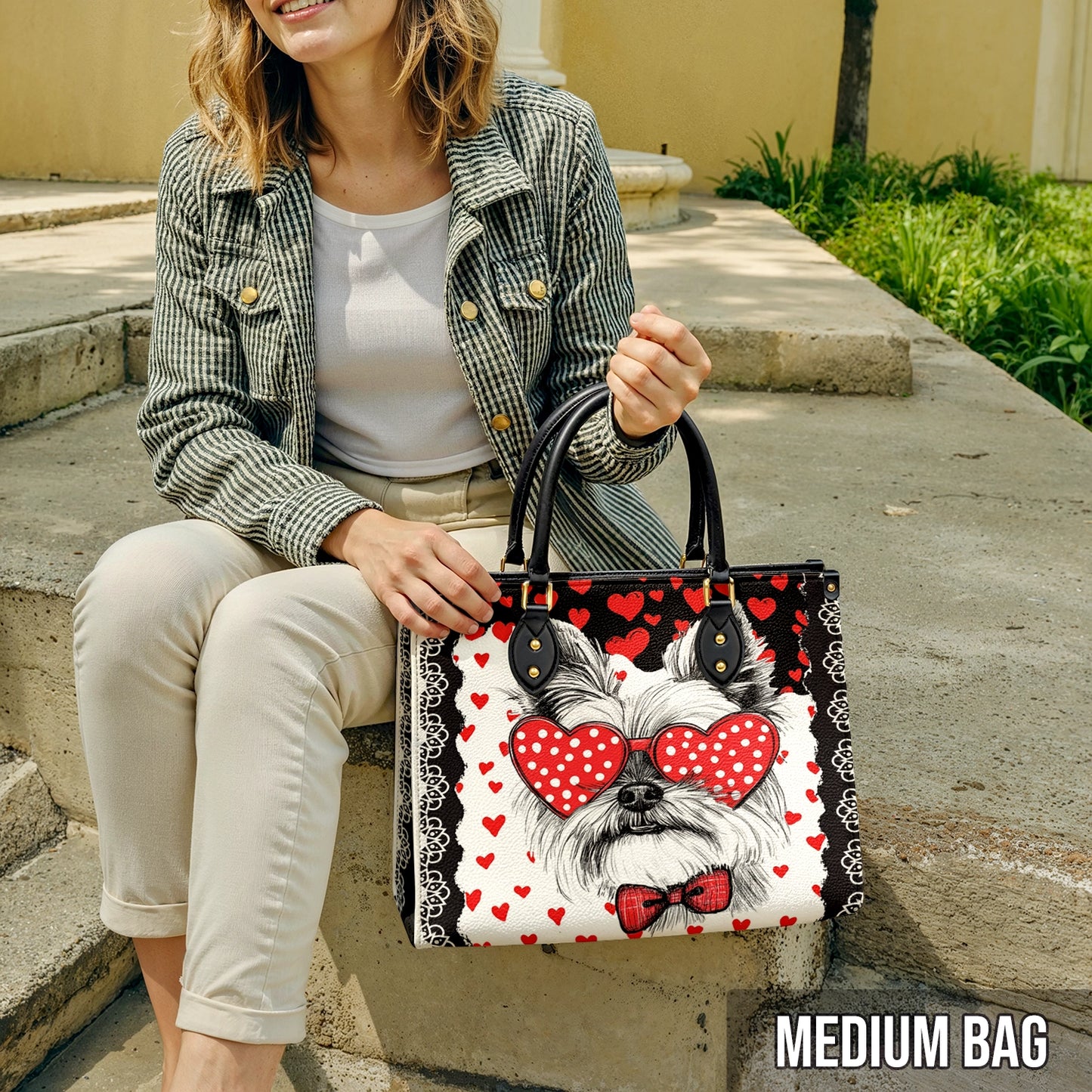 Sac en cuir brillant Yorkshire Love Paws