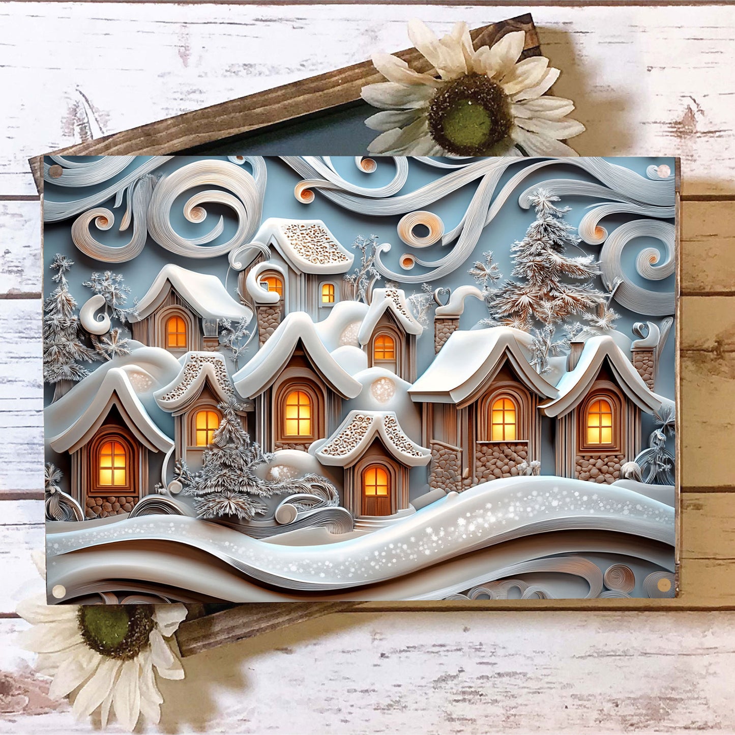 Shineful 2D Metal Sign Frosted Cottage