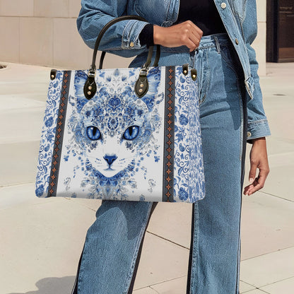 Shineful Leather Bag Blue Beauty Cat