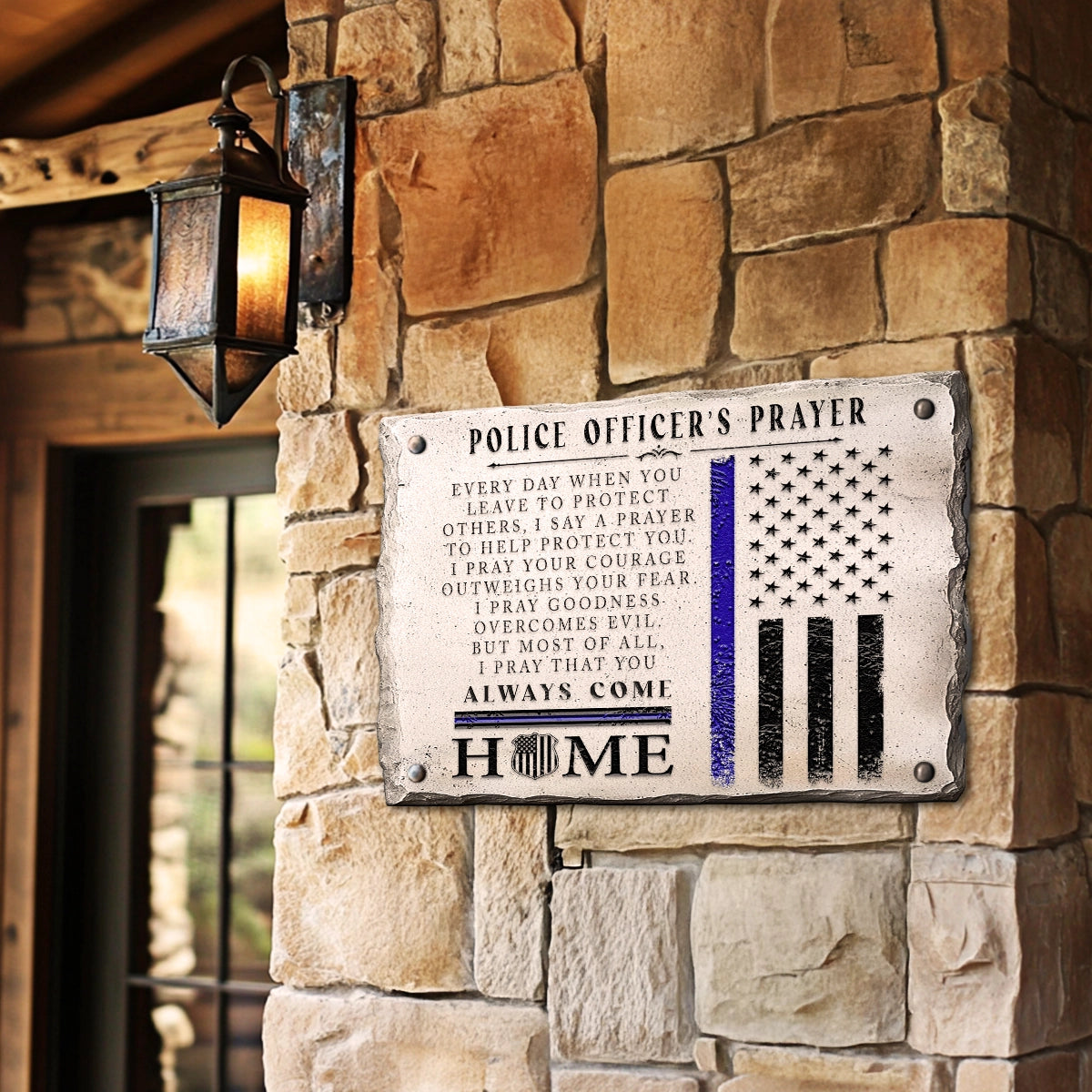 Shineful 2D Metal Sign Police Prayer Shield