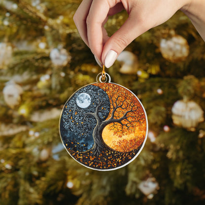 Glänzendes 2D-Acryl-Ornament – ​​Yin-Yang-Baum des Lebens