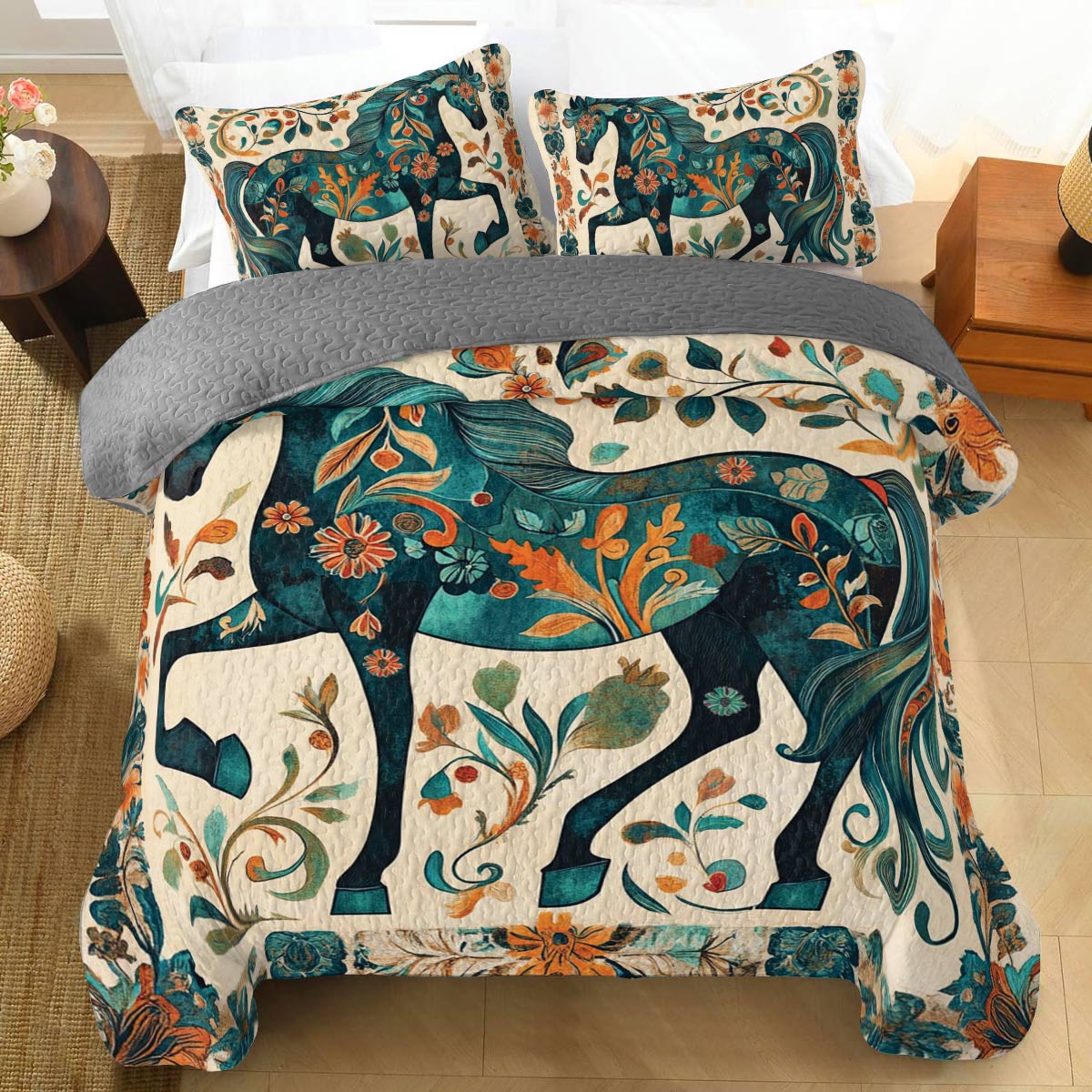 Shineful All Season Quilt 3-Piece Set Equine Elegance