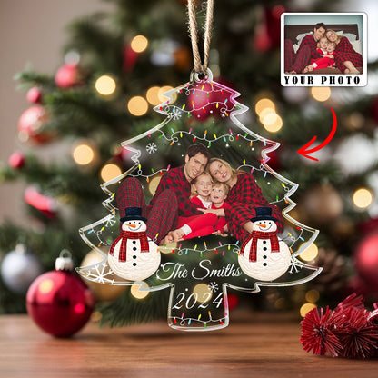 Shineful Acrylic Ornament Custom Photo Pack Snowy Family Tree