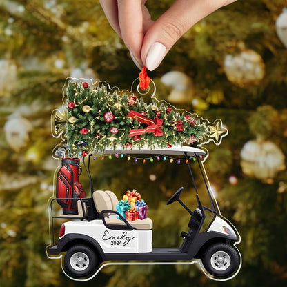 Shineful 2D Acrylic Ornament Personalized Golf Cart