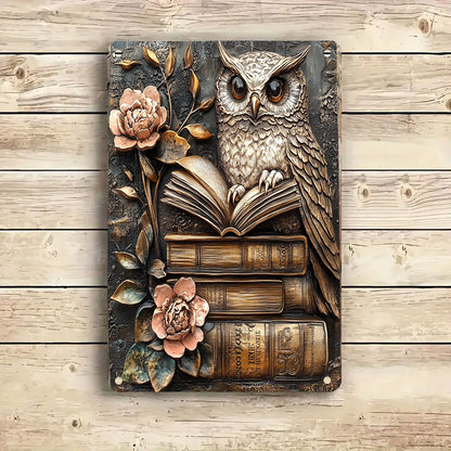 Shineful 2D Metal Sign Vintage Floral Owl