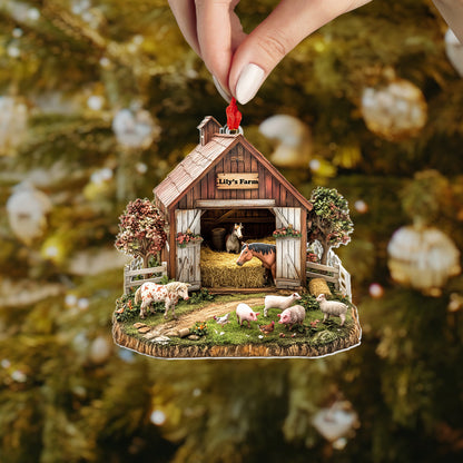 Shineful 2D Acrylic Ornament Personalized Rustic Farm