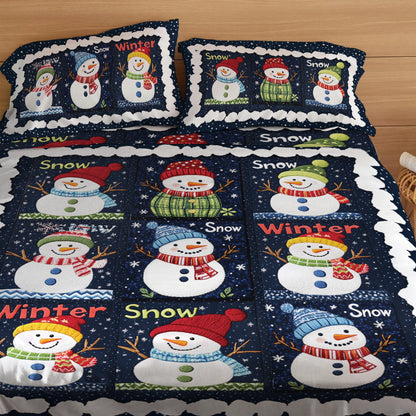 Shineful 4-Piece Bed Sheet Set Christmas Frosty Fun Snowman