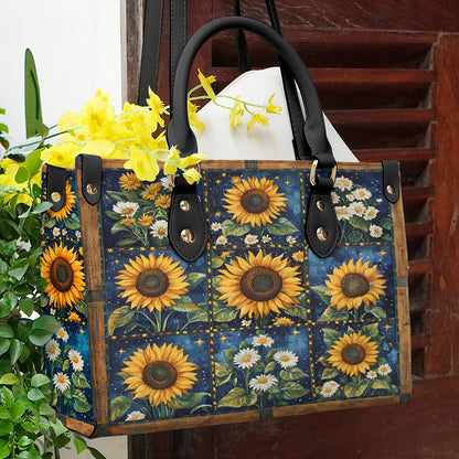 Shineful Leather Bag Galaxy Sunflower Blocks