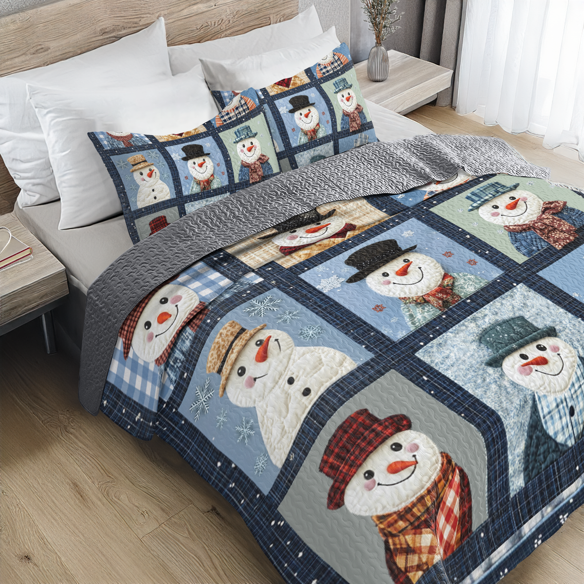 Shineful All Season Quilt 3-Piece Set - Dapper Snowman Collection