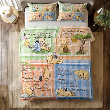 Shineful All Season Quilt 3-Piece Set Winnie the Pooh Patchwork Bliss