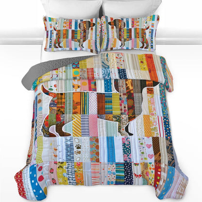 Shineful All Season Quilt 3-Piece Set Proud Dachshund