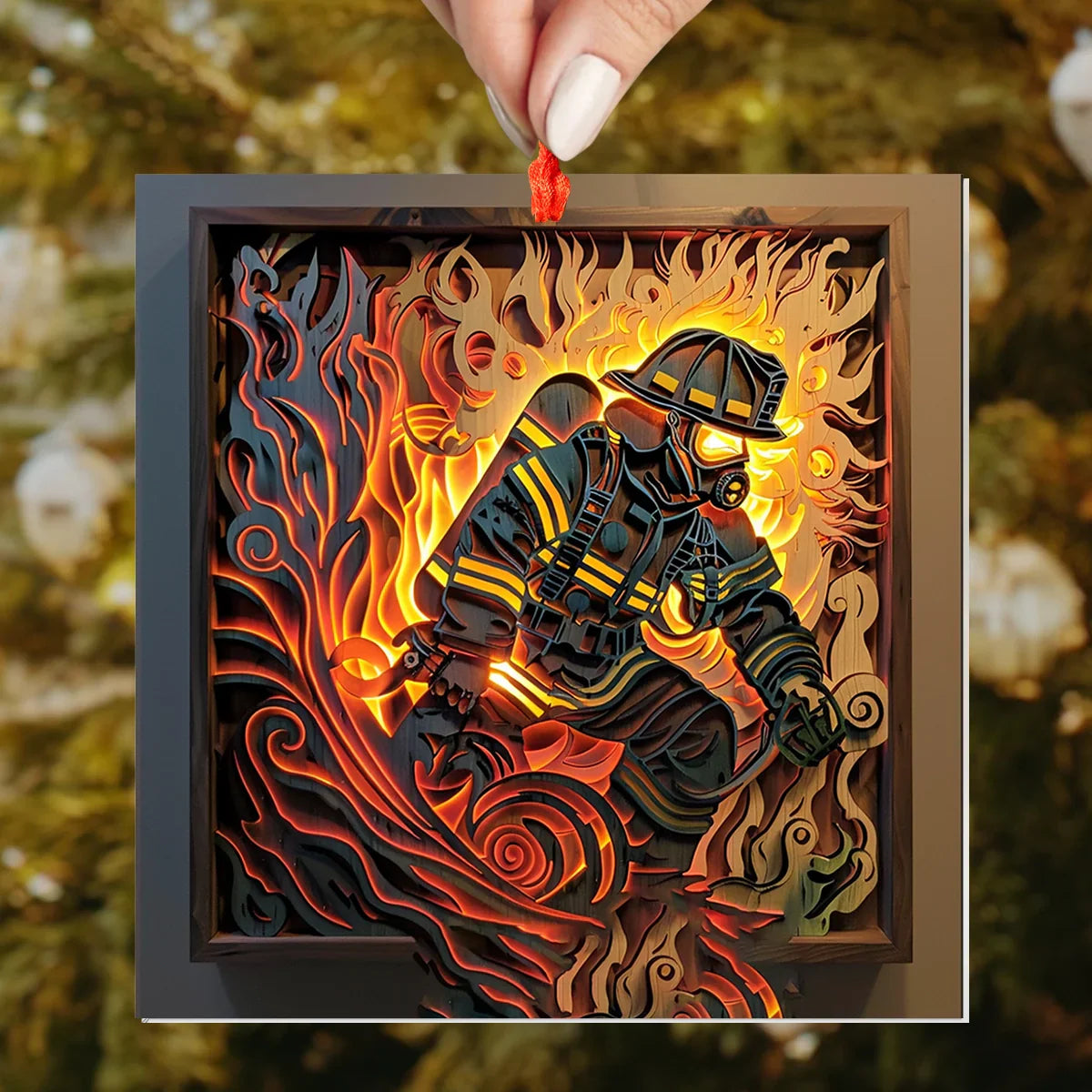 Shineful Acrylic Ornament Firefighter : First Responder Flask Set