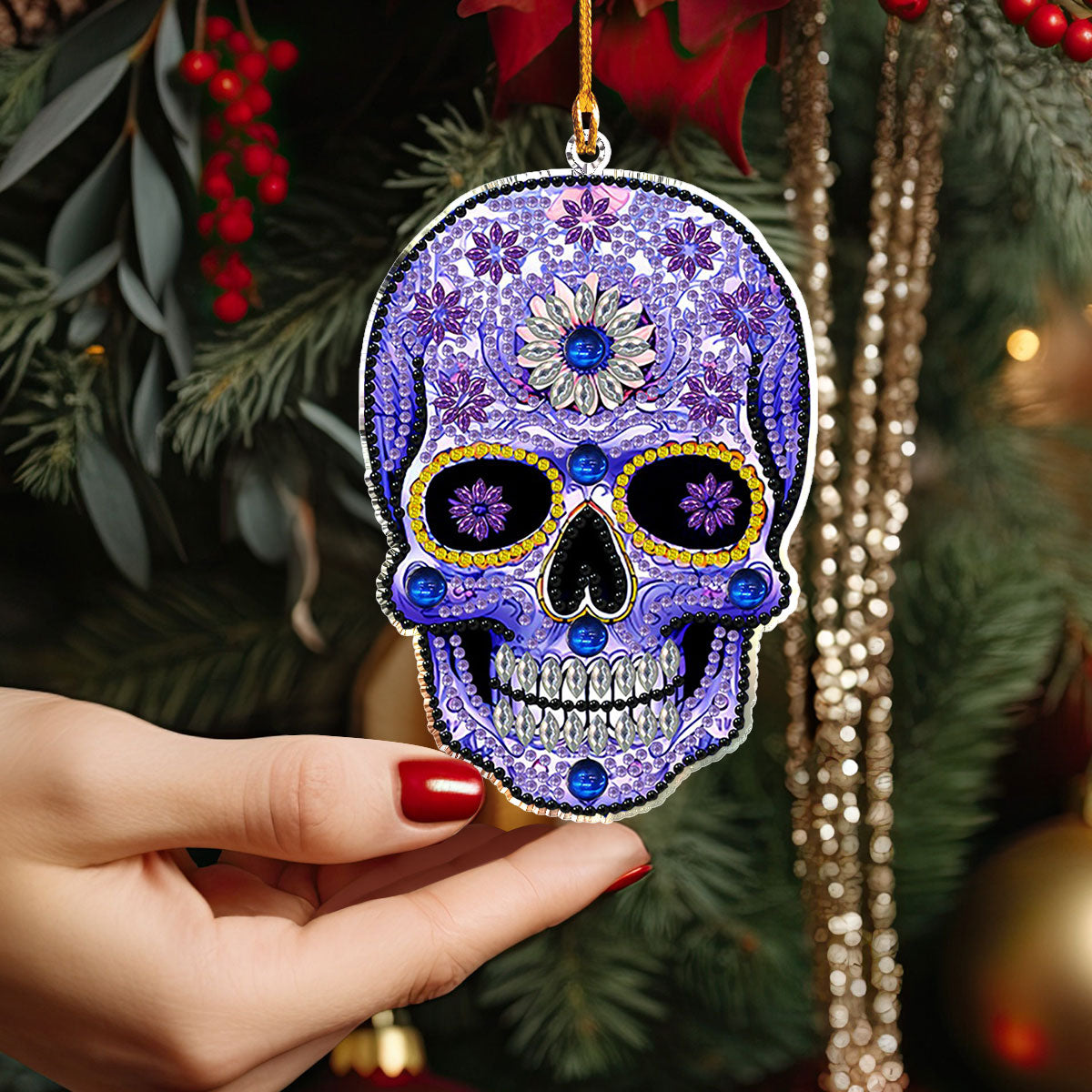 Shineful 2D Acrylic Ornament - Mystic Bloom Skull