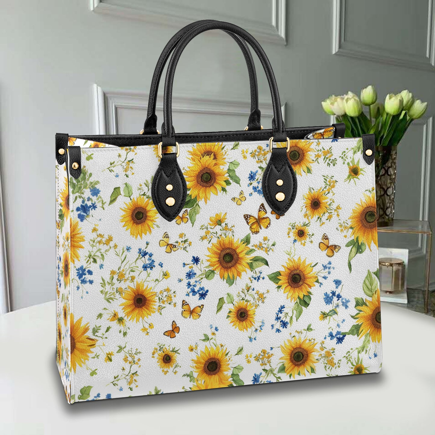 Shineful Leather Bag Little Sunflower And Butterfly