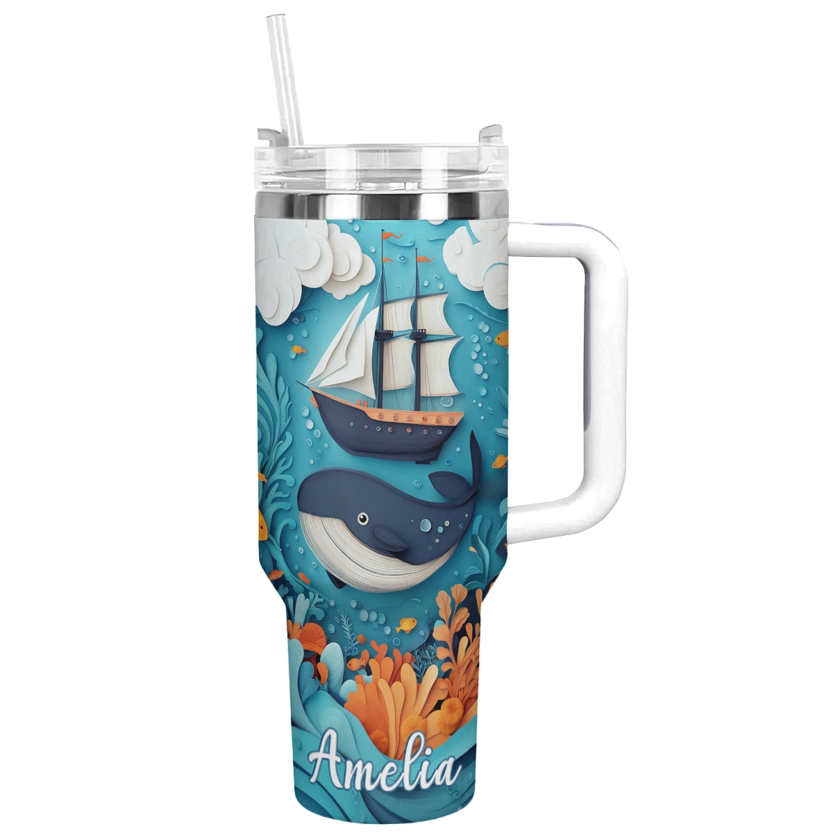 Shineful Glossy Tumbler Personalized Sailing Nautical Voyage