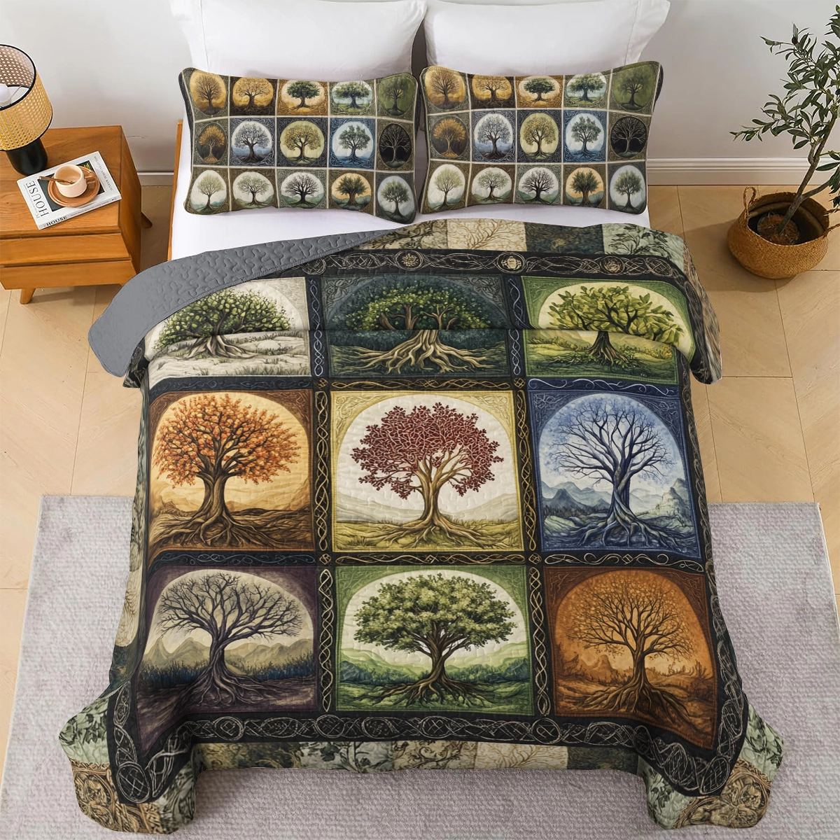 Shineful All Season Quilt 3-Piece Set - Celtic Tree of Life